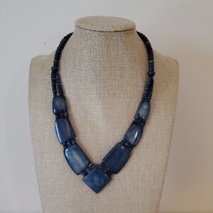 Elegant Blue Beaded Necklace